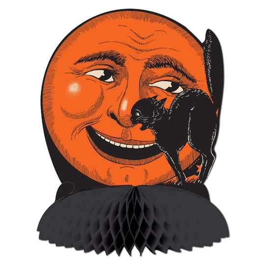 Beistle Vintage Halloween Cat & Moon Centerpieces